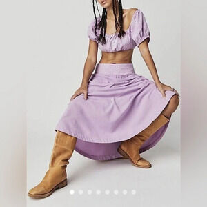 FREE PEOPLE
Lotus Crop Top And Skirt Set In Orchid In Purple Sz M
